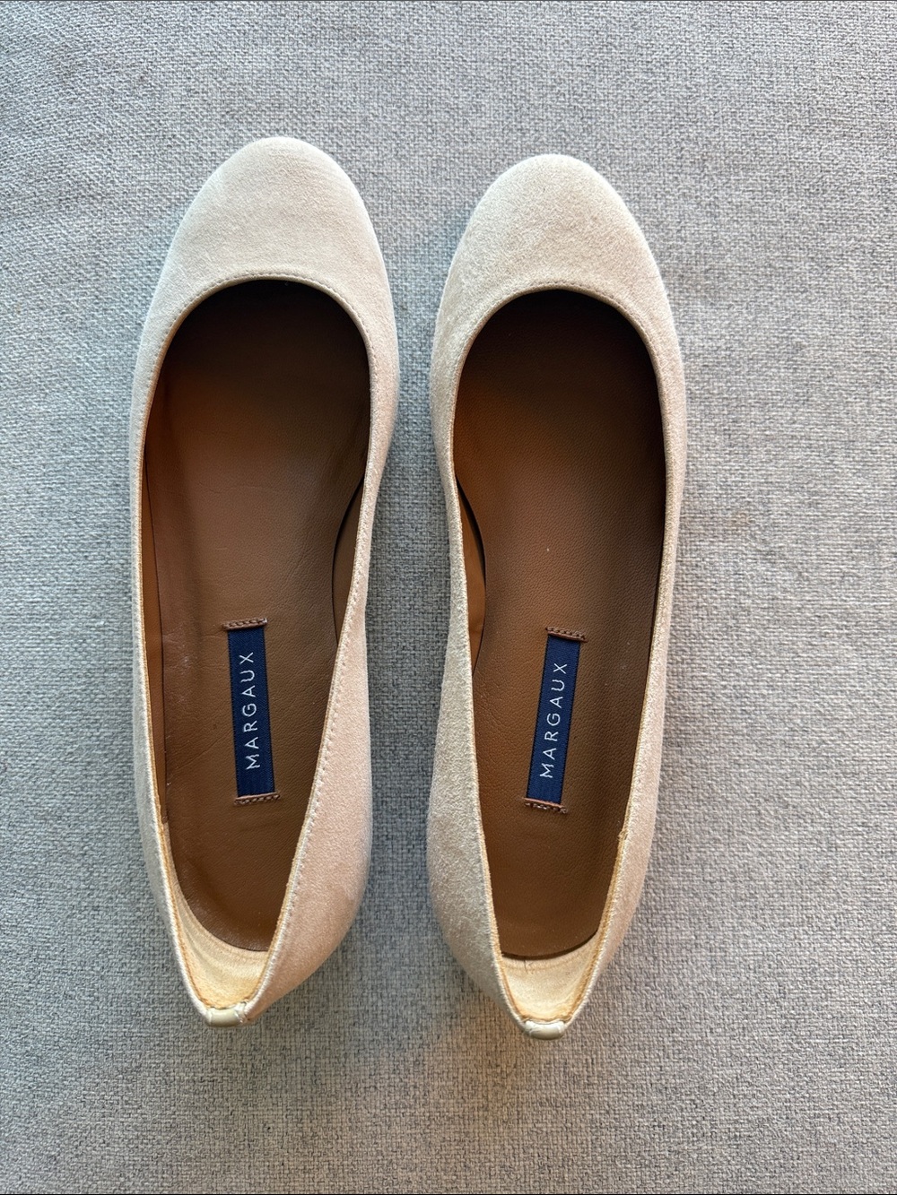 Margaux Suede Ballet Flats in blush pink
